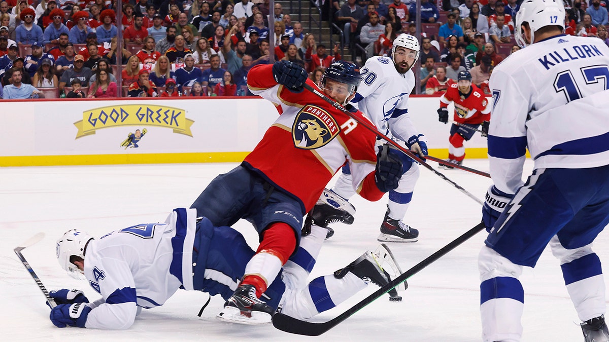 Jan Rutta plays in Game 2 for the Lightning