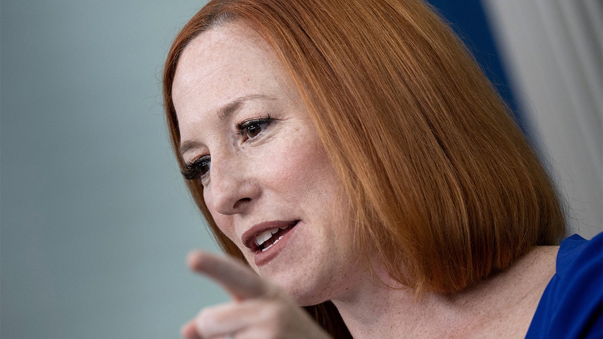 White House press secretary Jennifer Psaki speaks during her last daily briefing in the Brady Briefing Room of the White House in Washington, May 13, 2022. (Photo by BRENDAN SMIALOWSKI/AFP via Getty Images)