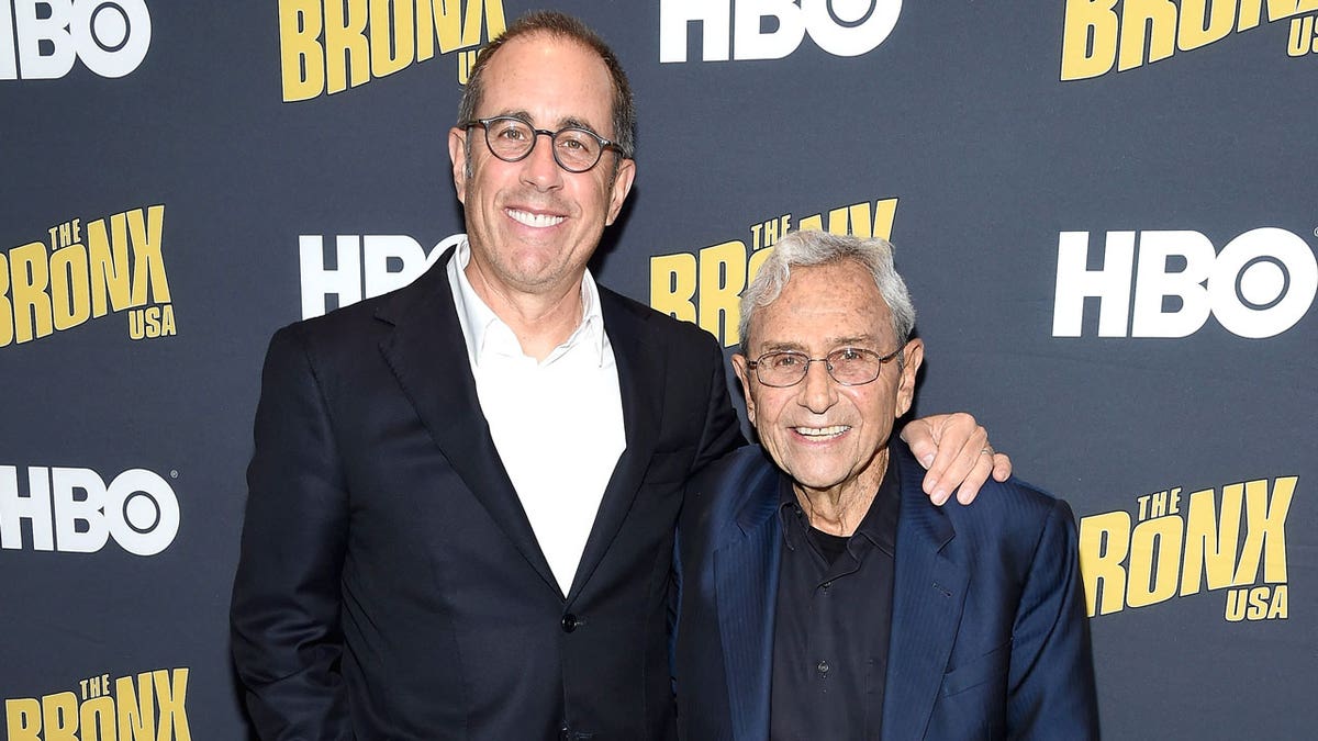 Jerry Seinfeld and George Shapiro on the red carpet