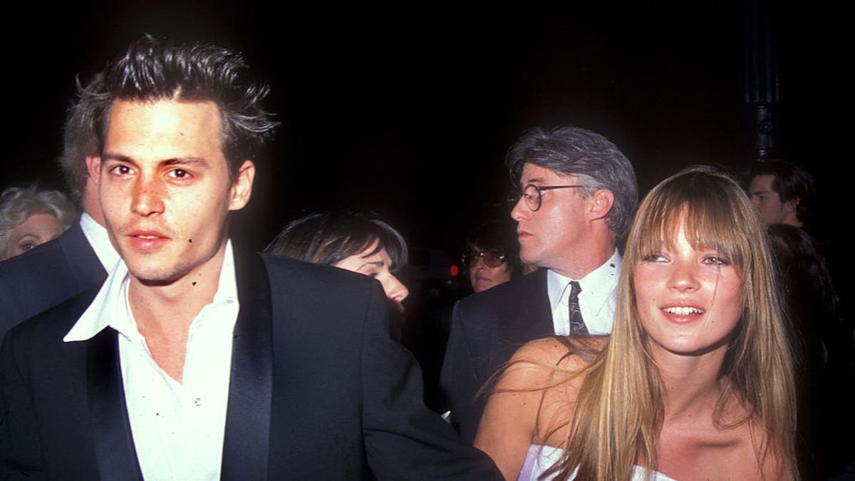 Johnny Depp and Kate Moss while dating in 1995