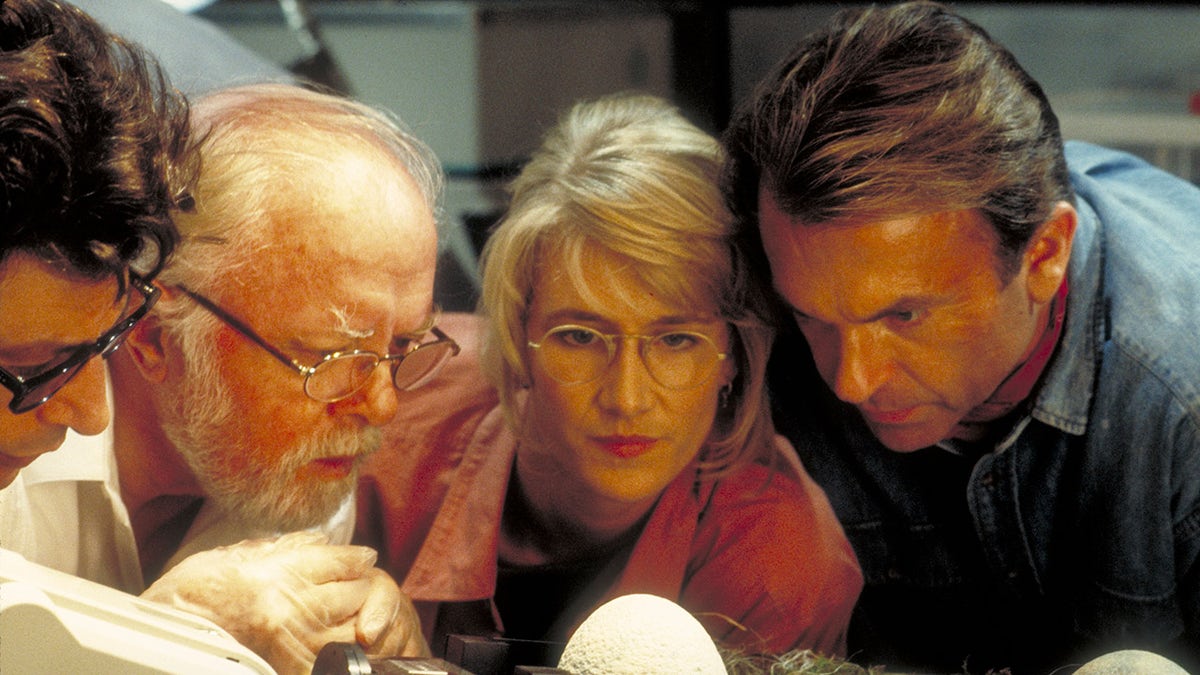 Laura Dern played Dr. Ellie Sattler while Sam Neill was Dr. Alan Grant as they explored the uncharted island of Jurassic Park in 1993.