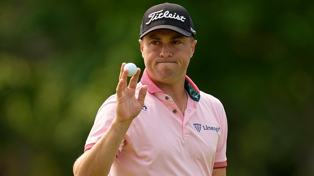 Justin Thomas at PGA Championship 14th hole