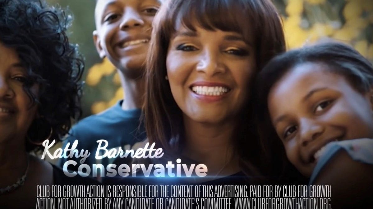 Republican Senate candidate Kathy Barnette of Pennsylvania stars in a new commercial by the outside group Club for Growth, which endorsed Barnette a week ahead of the May 17 primary. 