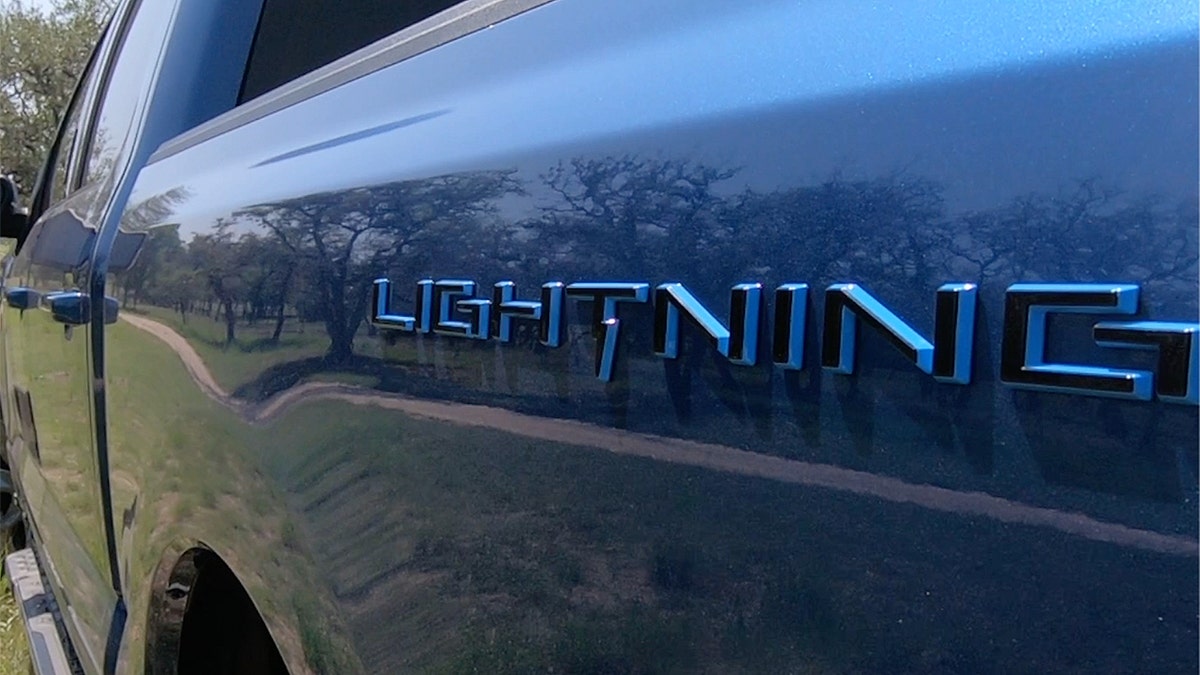 The F-150 Lightning has a unique logo.