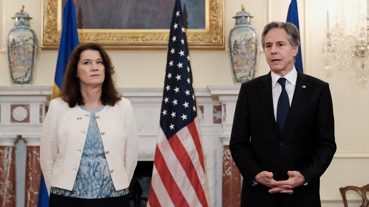 U.S. Secretary of State Antony Blinken meets with Sweden’s Foreign Minister Ann Linde at the State Department in Washington, D.C., on Wednesday, May 4.