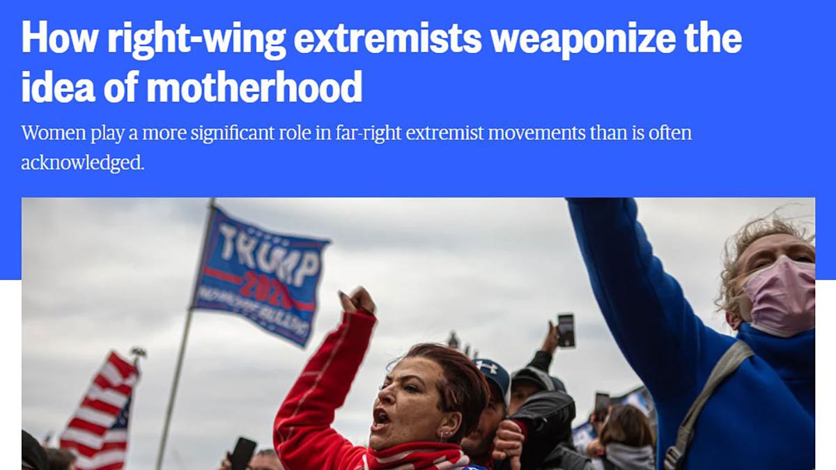 MSNBC headline "How right-wing extremists weaponize the idea of motherhood"