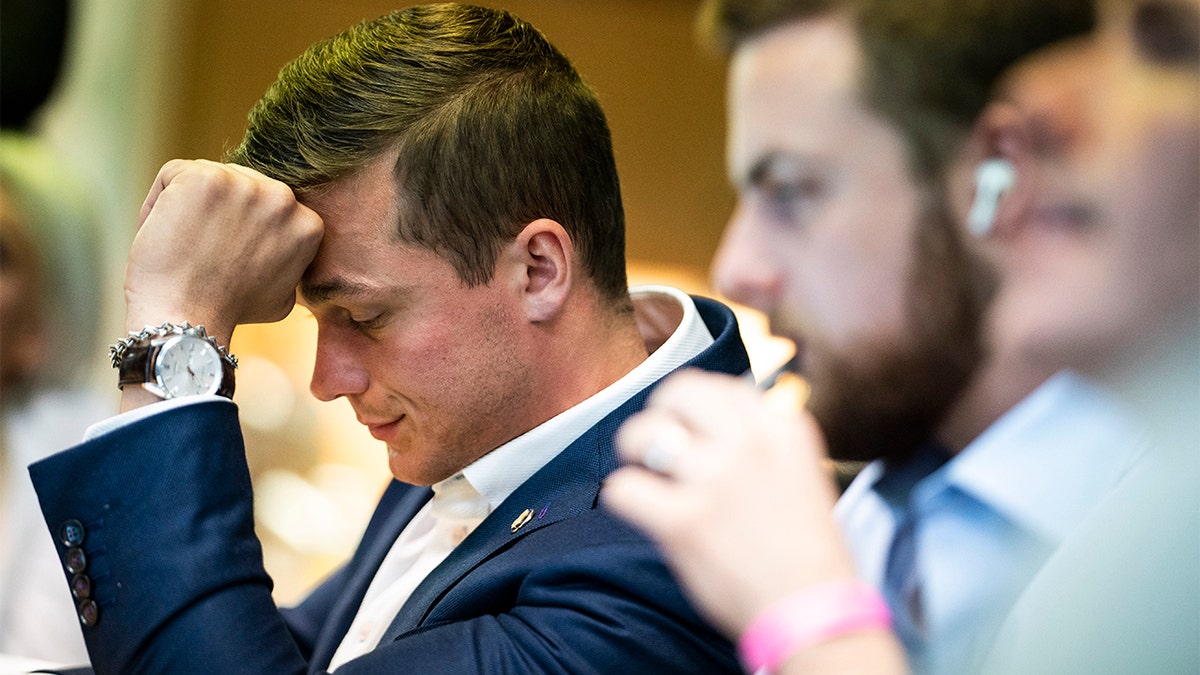 Rep. Madison Cawthorn, R-N.C., watches results from the North Carolina primary election with staff, volunteers, family and friends at his campaign headquarters on Tuesday, May 17, 2022, in Hendersonville, NC. (Photo by Jabin Botsford/The Washington Post via Getty Images)