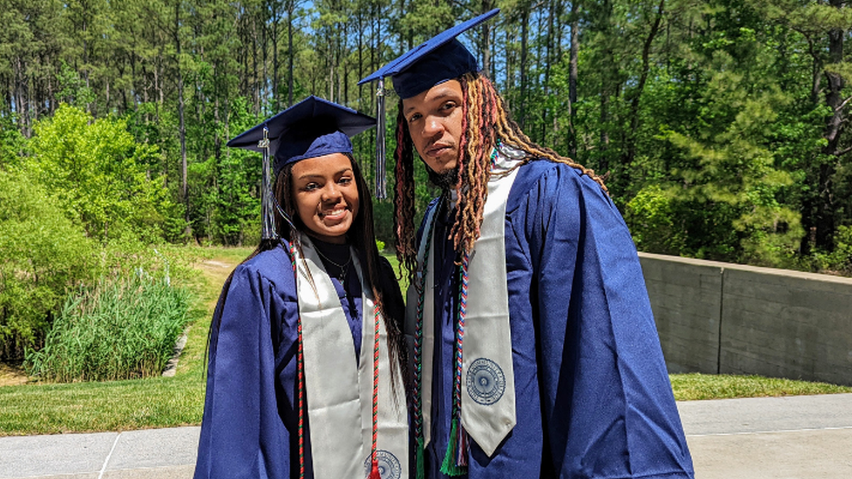 Marvin Fletcher and SaNayah Hill Graduate from Tidewater Community College