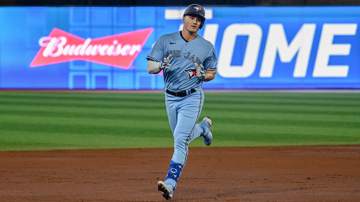Toronto Blue Jays' Matt Chapman runs the bases after hitting a home run against the New York Yankees during the second inning of a baseball game Wednesday, May 4, 2022, in Toronto.