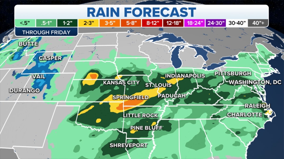 Rain forecast map