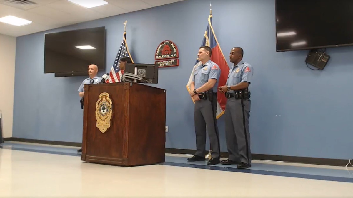 The Raleigh Police Department holds a press briefing regarding an officer-involved shooting on May 7 that left one suspect dead.