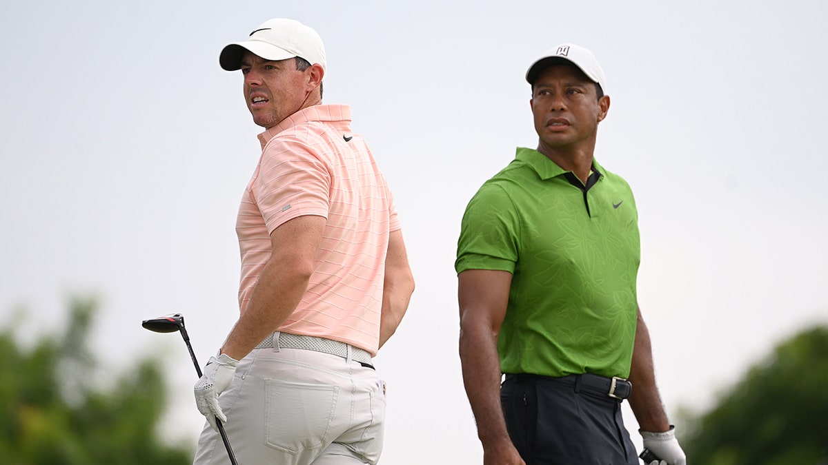 Tiger Woods and Rory McIlroy at PGA Championship 2022