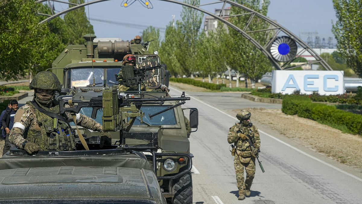 Russian troops seen in Ukraine during war