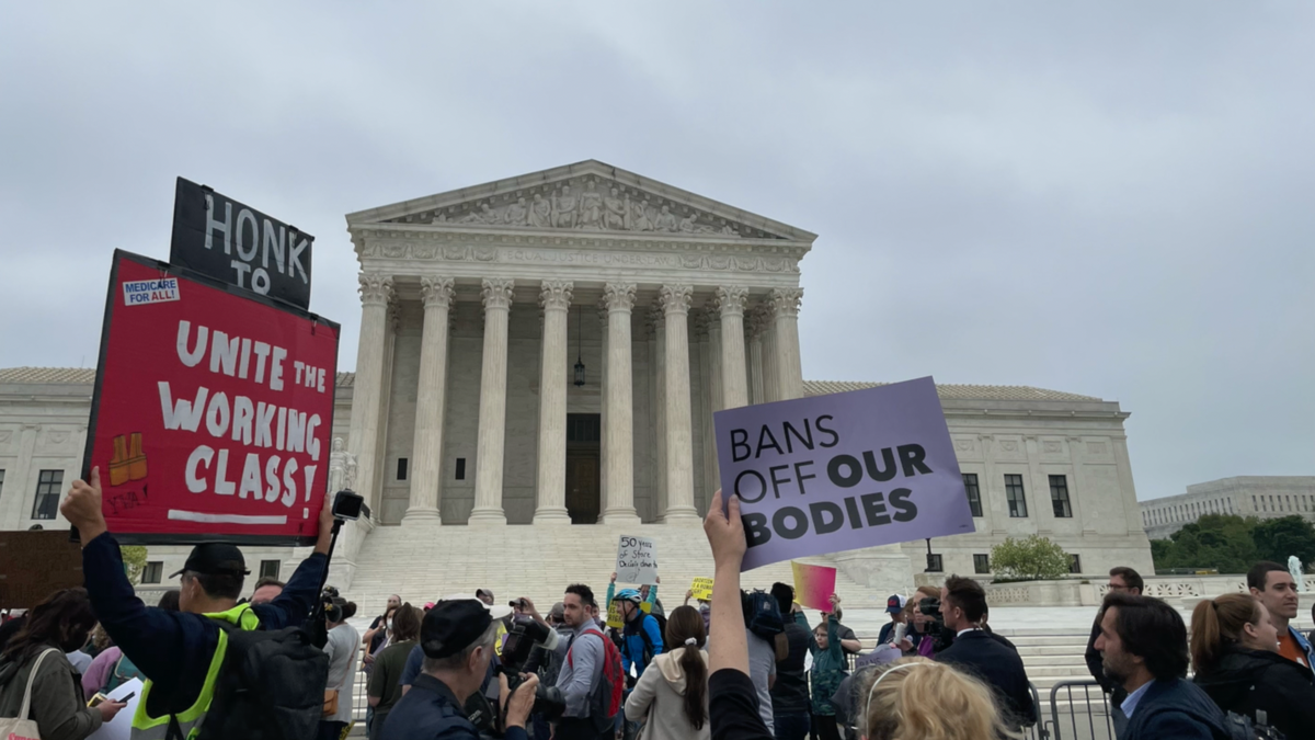 Protestors gather outside the Supreme Court to protest abortion rights (Fox News Digital)