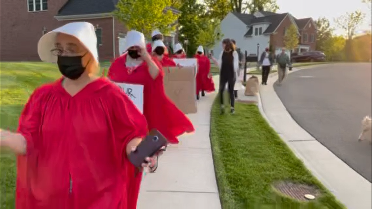 Pro-abortion protesters outside home of Justice Amy Coney Barrett