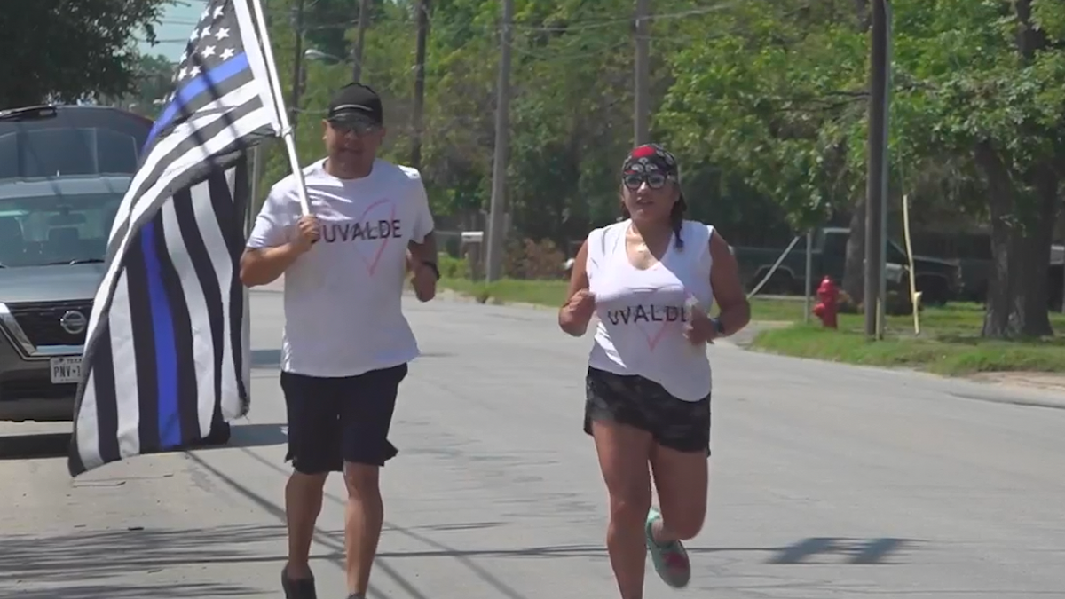 Jason Portillo and his wife, Gloria were part of a group who decided to run 21 miles in honor of the 21 victims on Saturday. 