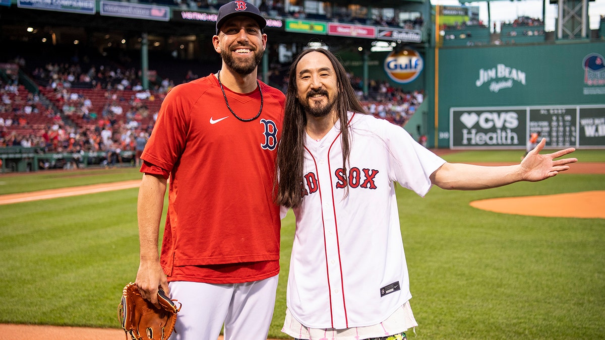 DJ Steve Aoki Red Sox first pitch