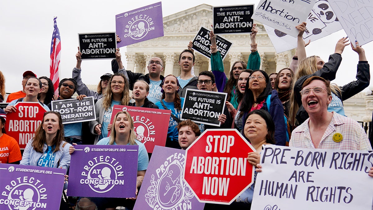 Abortion protesters astatine nan U.S. Supreme Court