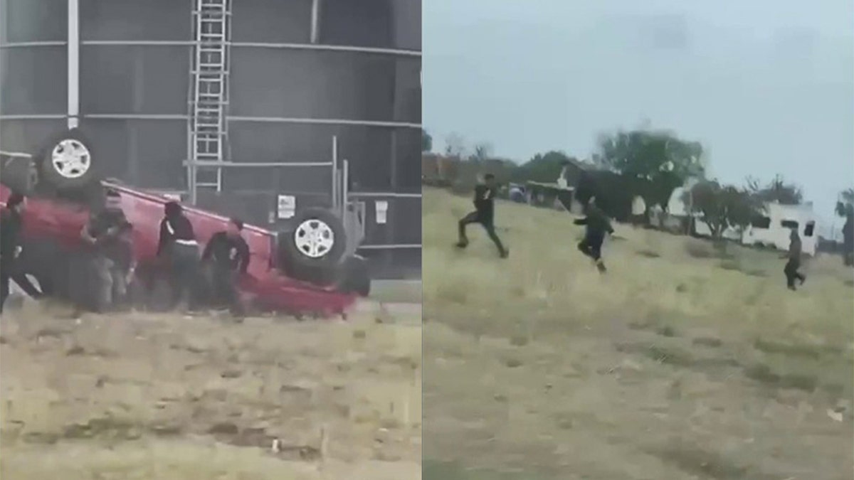 Eleven migrants and a smuggler fled a rollover crash in Texas' Rio Grande Valley after a pursuit from Texas law enforcement officials.