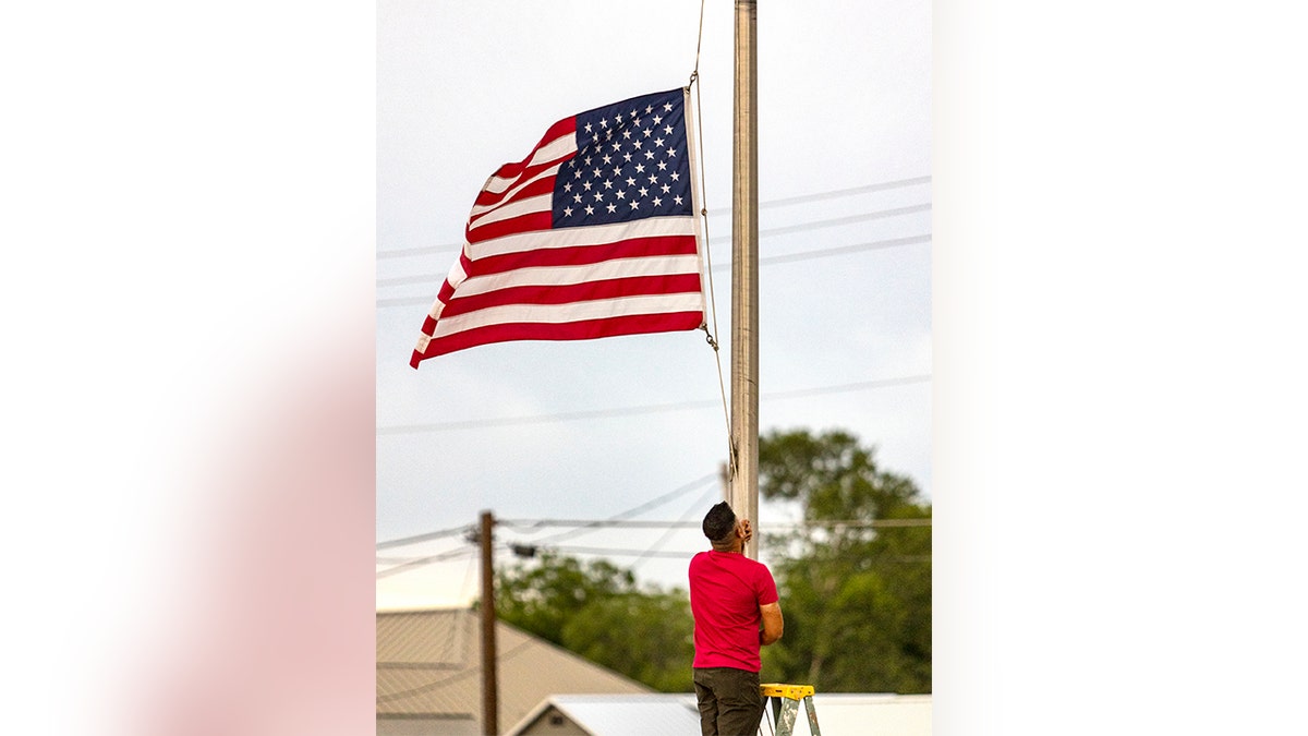 Flag is lowered in Uvalde, Texas, after school shooting