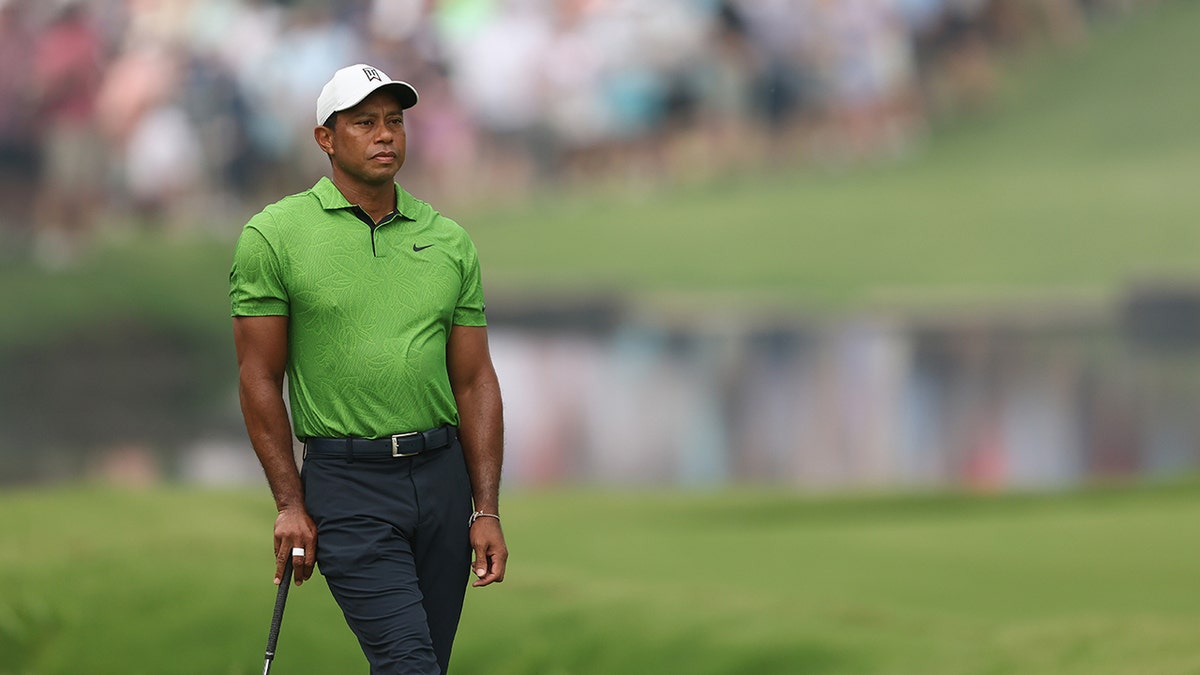 Tiger Woods at PGA Championship 2022 seventh hole