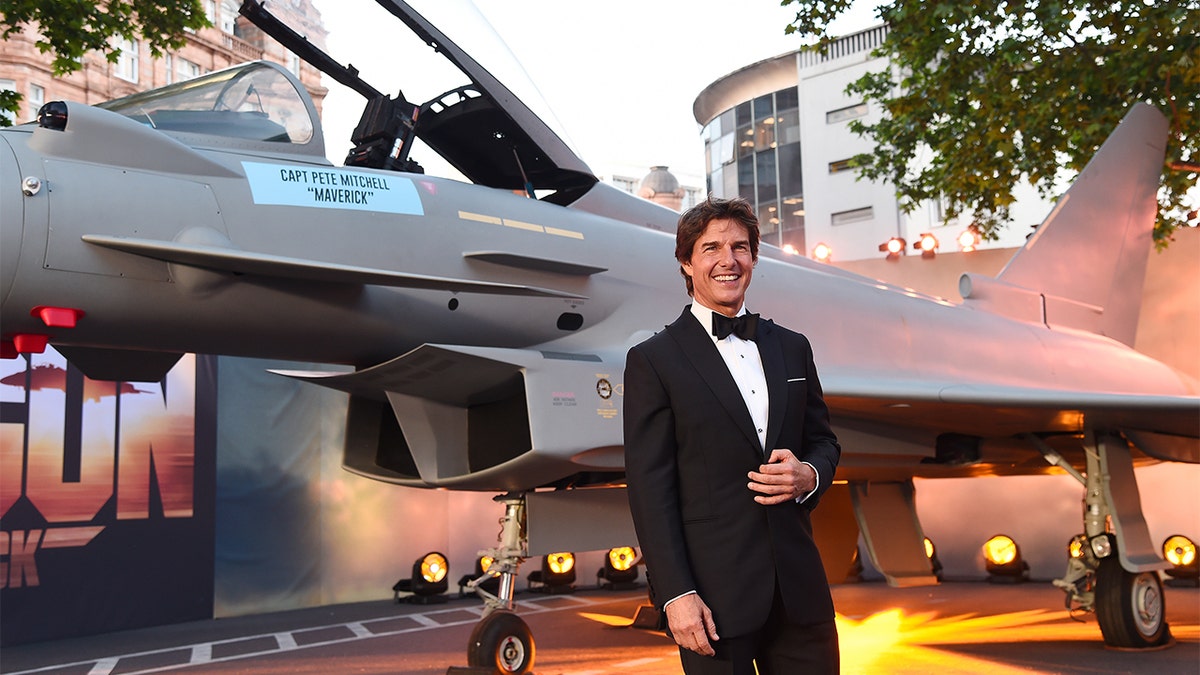 Tom Cruise at the UK premier of "Top Gun: Maverick"