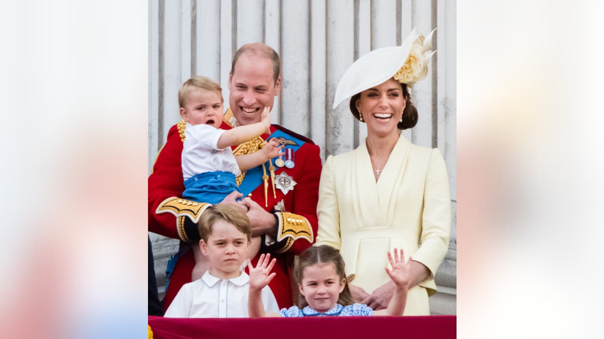 Prince William and Kate Middleton along with their kids.