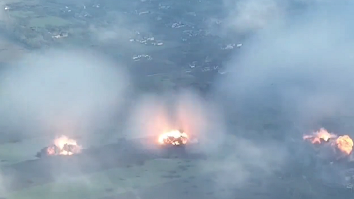 Ukraine military video shows Russian rocket attacks