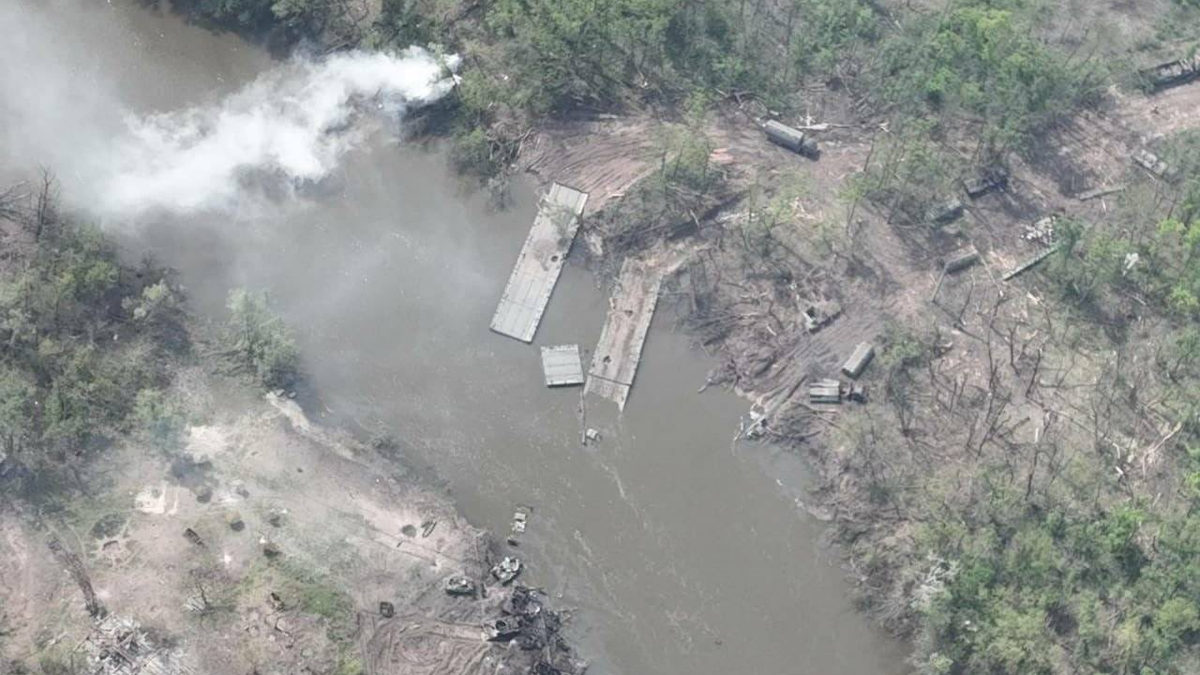 The U.K. says pontoon bridges were destroyed during the failed crossing.