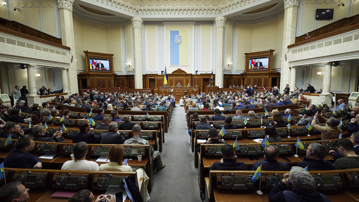 British Prime Minister Boris Johnson tore into Russian President Vladimir Putin during his speech to Ukraine's parliament on Tuesday, May 3.
