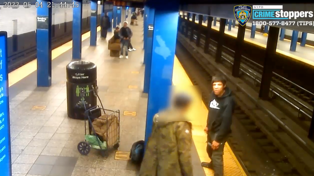 Two men in New York City fell onto Subway tracks in Brooklyn after getting into a knifepoint fight on May 4.