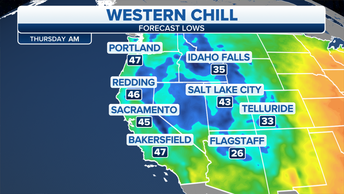 Western temperature map