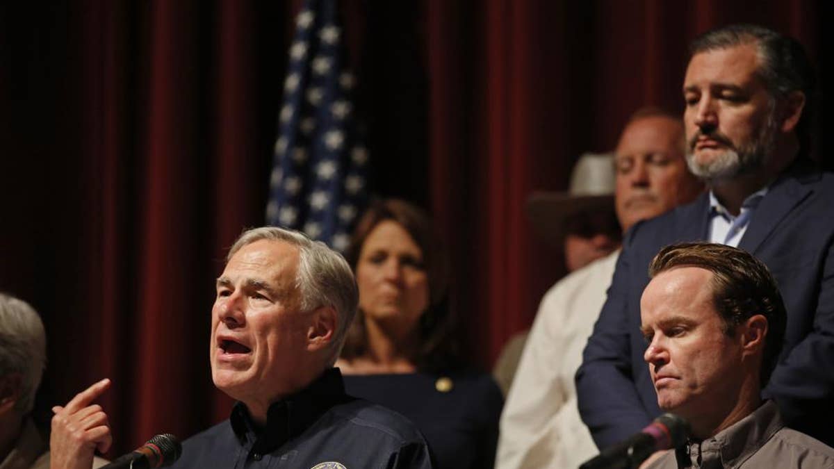 Governor Greg Abbott during a press conference