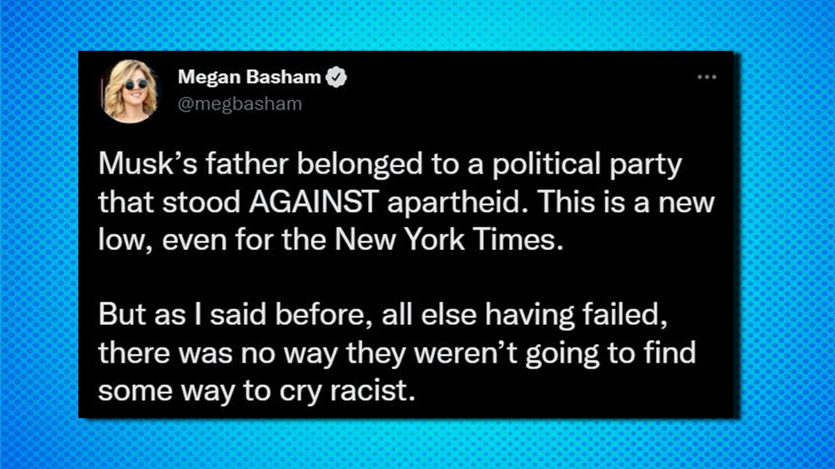 A tweet from Daily Wire's Megan Basham criticizing a May 5 New York Times article on Elon Musk.?