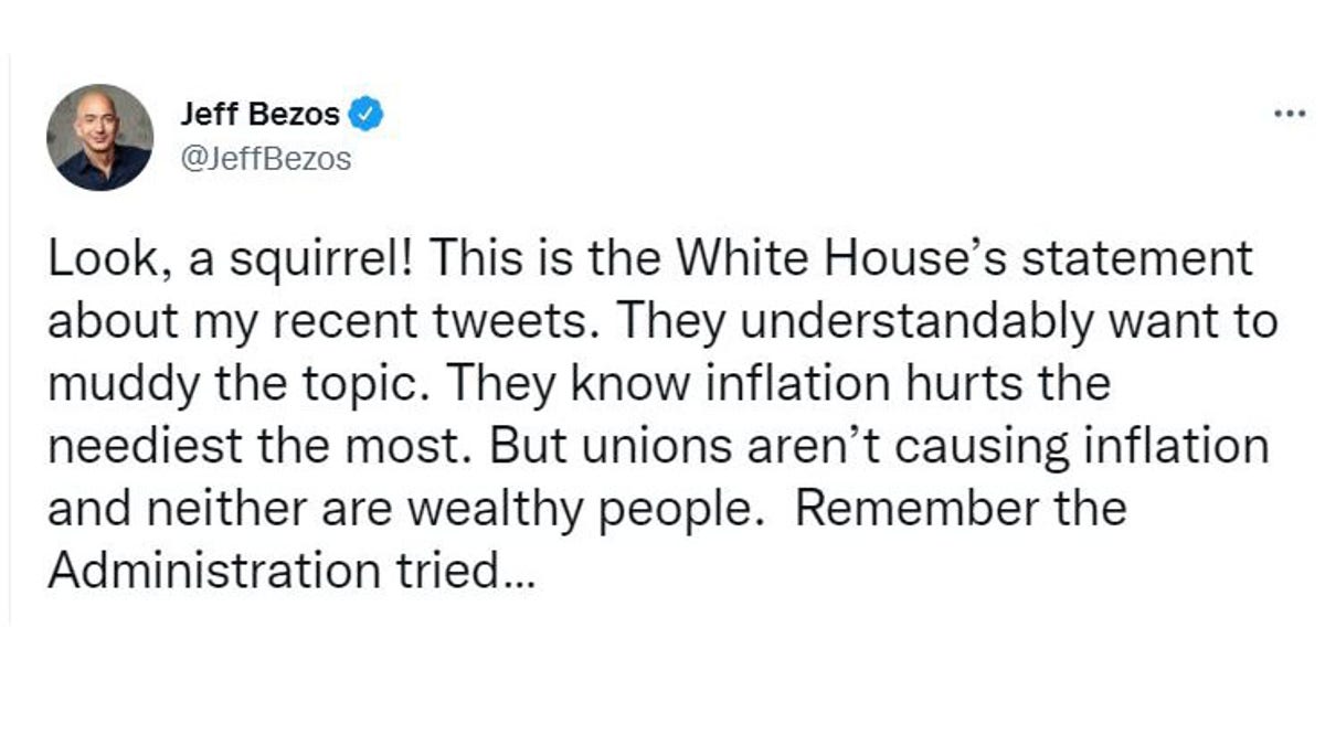 Jeff Bezos responds to a White House statement.
