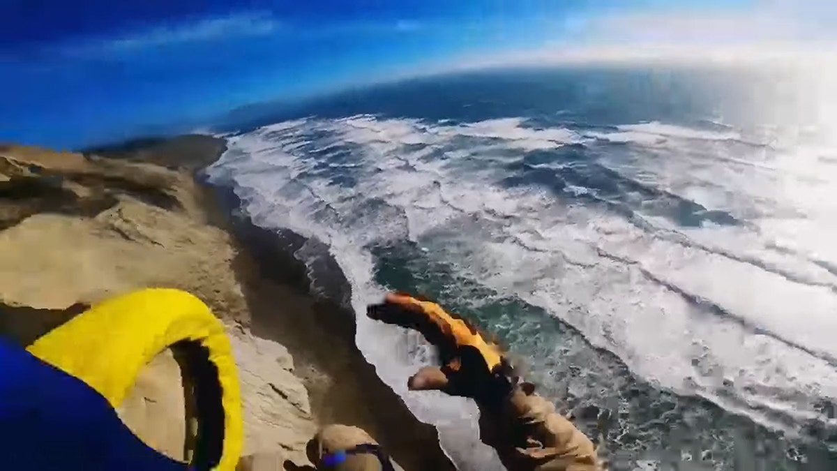 California Highway patrol Mussel Rock cliff rescue