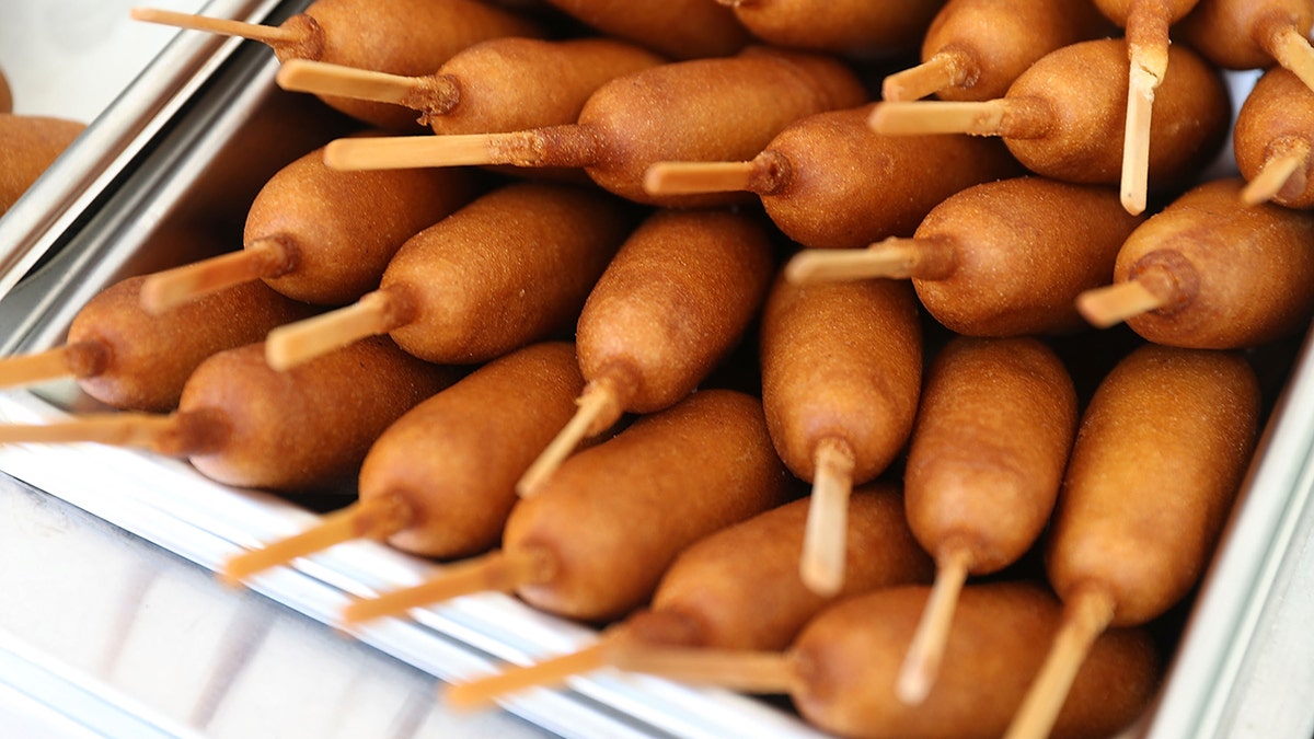 corn dogs ready to be eaten