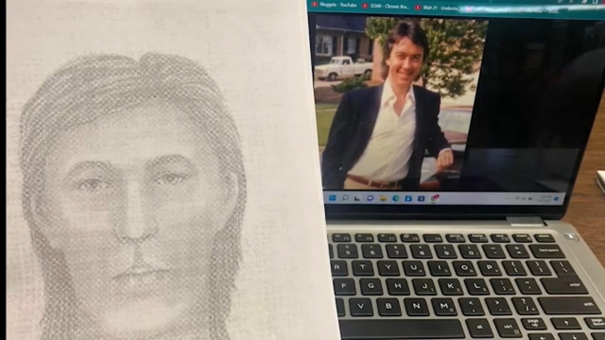 Forensic sketch of Marion County John Doe (left) compared to a missing person file photo of Donald Boardman (right).