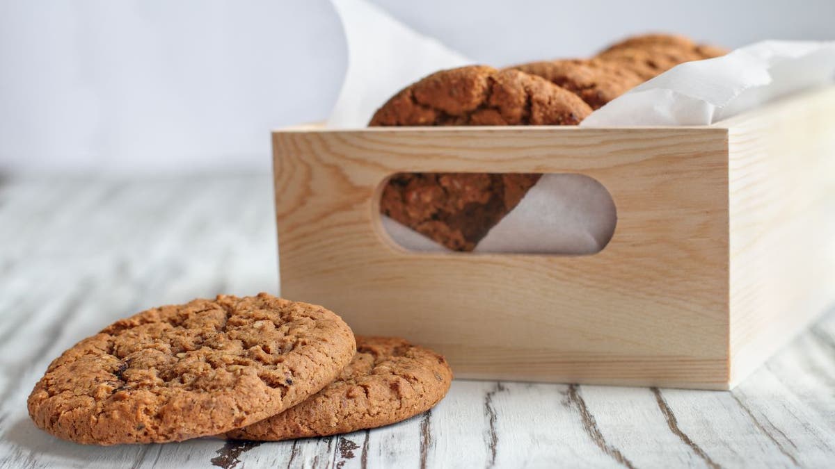 Box of oatmeal cookies