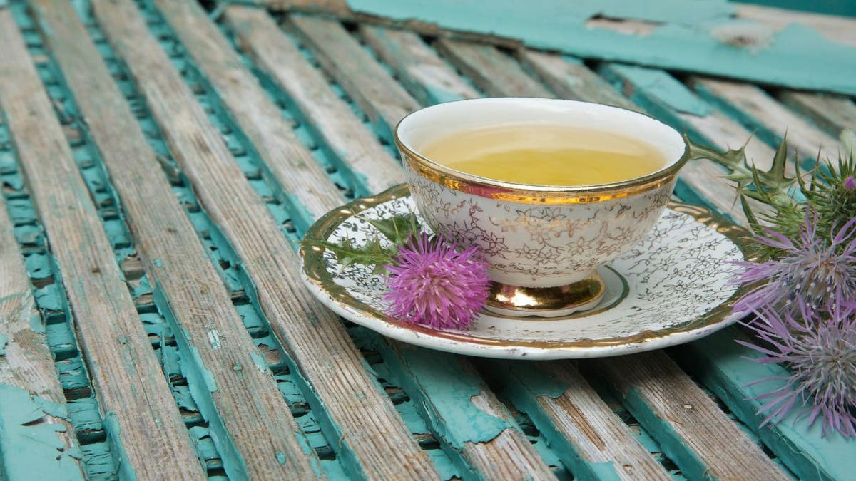 Cup of milk thistle tea