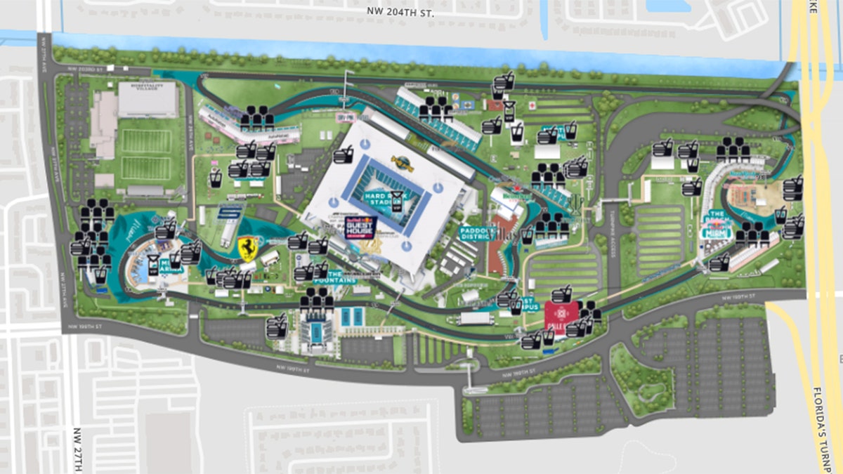 The Miami Grand Prix map