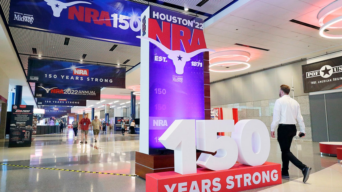 NRA 150th anniversasry sign in lobby