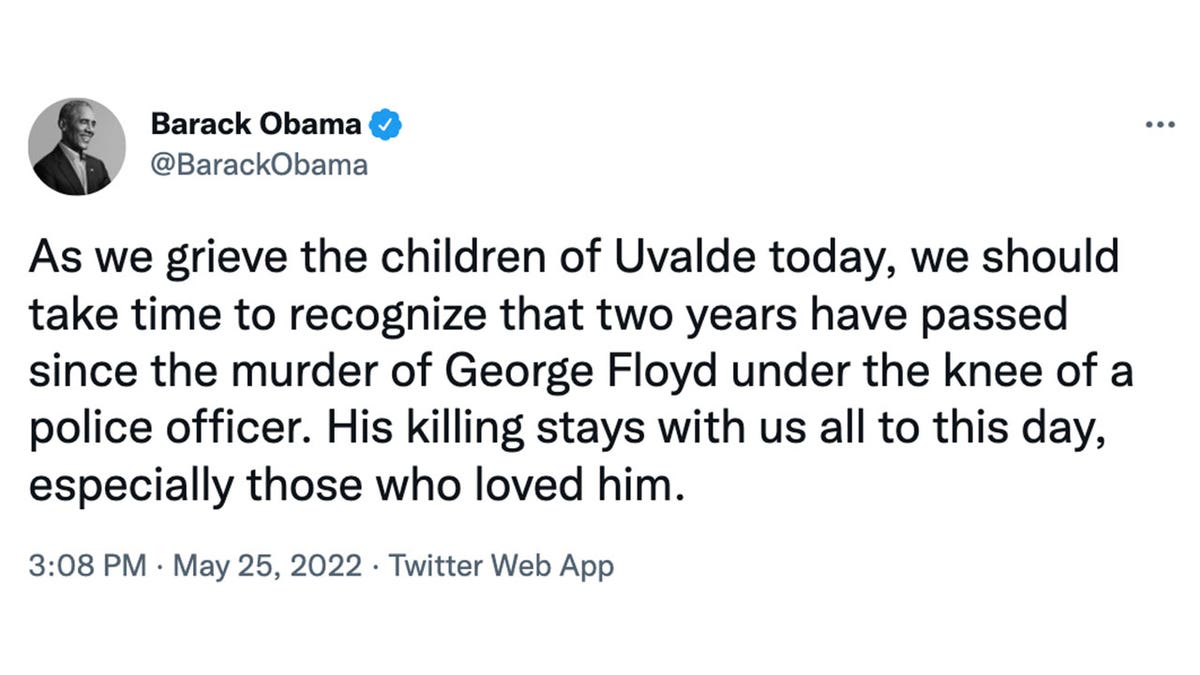 Barack Obama tweets about George Floyd