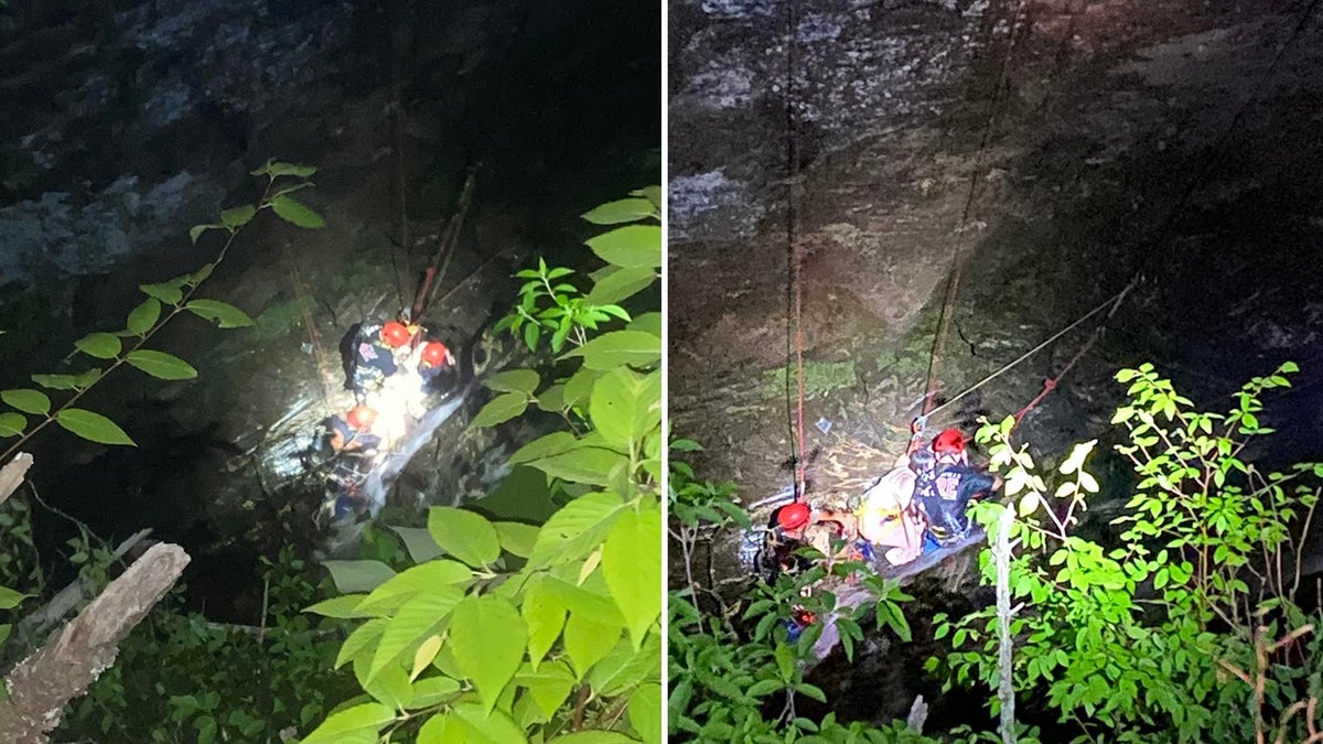waterfall hiker rescue Georgia