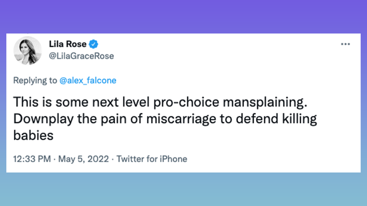 Lila Rose responds to a comedian's tweet she says downplayed the pain of miscarriages.