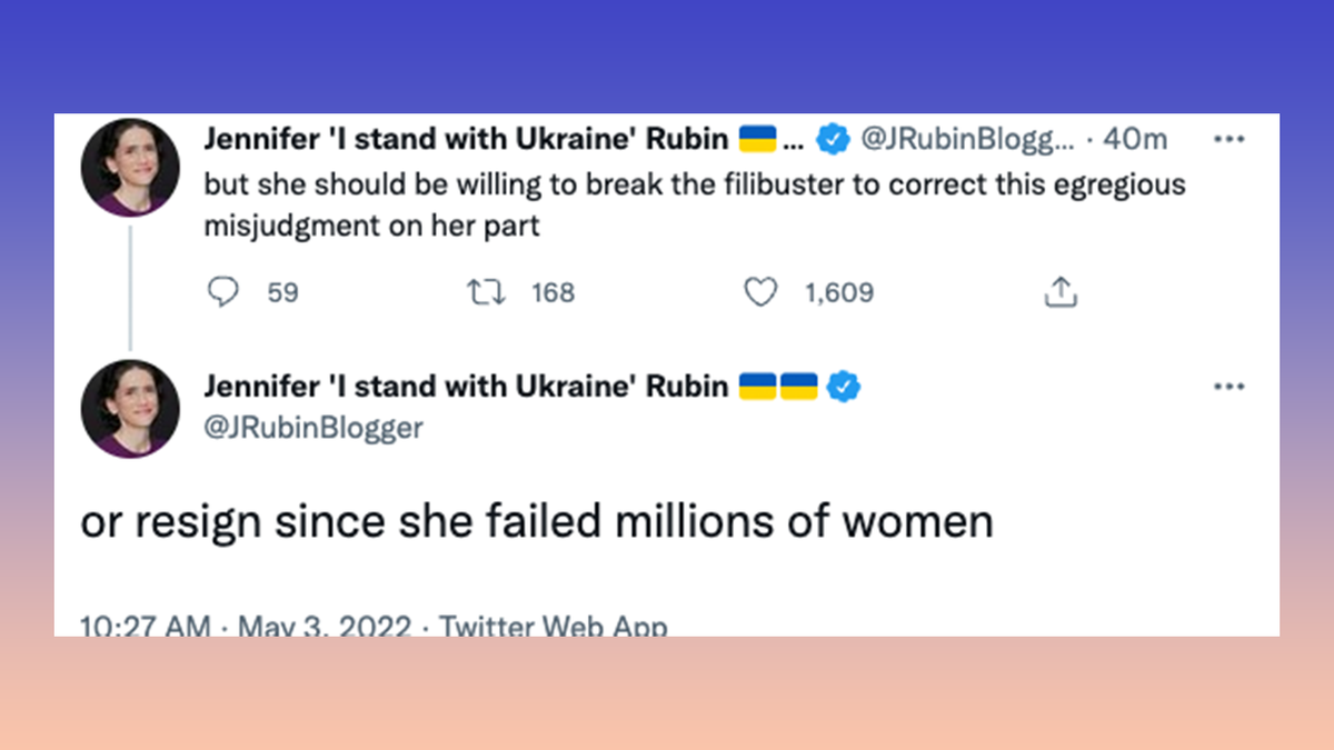 Jen Rubin berates Senator Susan Collins for her 2018 pro-Kavanaugh vote after seeing the SCOTUS opinion draft leak, which signaled the end of Roe v Wade.?