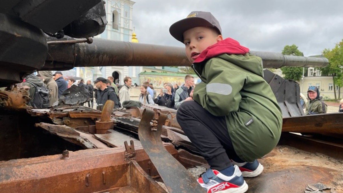 Russian military tank destroyed