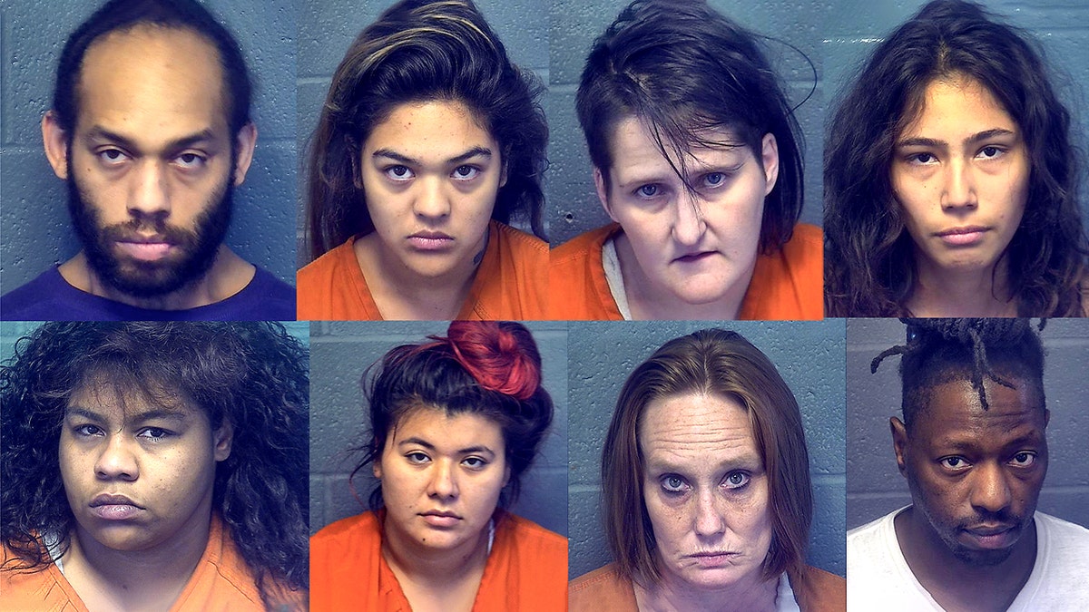 Eight mugshots of suspects arrested in Oklahoma City in sex trafficking of Dallas girl