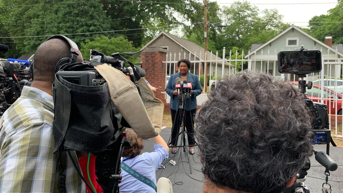 Stacey Abrams during a primary election event