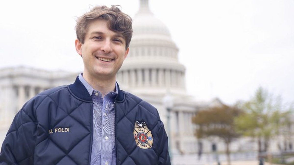 Matthew Foldi standing outside the Capitol Building